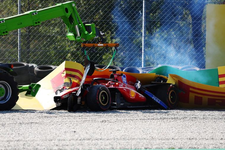 Ferrari fans in tears as Charles Leclerc suffers huge crash at Italian Grand Prix